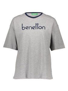 Benetton Koszulka w kolorze jasnoszarym rozmiar: L. Szare bluzki Benetton, l, bez wzorów, bez kołnierzyka, bez ramiączek. Za 37,30 zł.