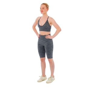 Damski zestaw sportowy Xtreme - krótkie legginsy + biustonosz sportowy -Antracyt. Szare legginsy XTREME SOCKSWEAR, bez wzorów, z materiału, z podwyższonym stanem, krótkie. Za 177,72 zł.