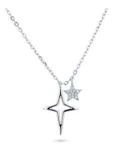 DI GIORGIO Srebrny naszyjnik z elementami ozdobnym - dł. 38 cm rozmiar: onesize. Szare naszyjniki DI GIORGIO, z cyrkonią, srebrne. Za 69,58 zł.