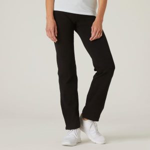 Legginsy fitness damskie Domyos Fit+ 500 regular. Szare legginsy DOMYOS, bez wzorów, z bawełny. Za 49,99 zł.