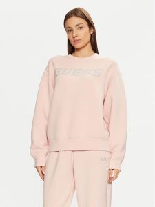 Guess Bluza V4BQ15 K7UW2 Różowy Regular Fit. Czerwone bluzy Guess, xl, z aplikacjami, z wiskozy, bez kaptura. Za 219,99 zł.