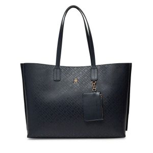 Torebka Tommy Hilfiger. Niebieskie shopper bag TOMMY HILFIGER, bez wzorów, bez dodatków. Za 469,99 zł.