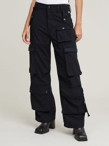 G-Star Bojówki w kolorze czarnym rozmiar: W27/L32. Czarne spodnie z wysokim stanem G-Star, bez wzorów, z wełny, z podwyższonym stanem. Za 239,29 zł.