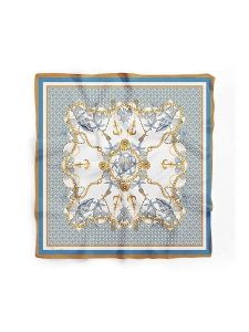 Lucky Bees Chusta w kolorze błękitno-złotym - 55 x 55 cm rozmiar: onesize. Niebieskie apaszki i chusty Lucky Bees, bez wzorów, z materiału. Za 31,95 zł.