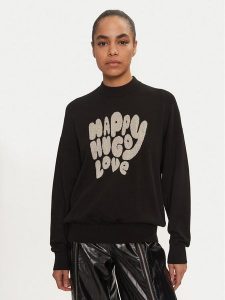 Hugo Sweter Sidara 50522527 Czarny Regular Fit. Czarne swetry klasyczne Hugo, m, z bawełny, bez kołnierzyka. Za 319,99 zł.