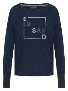 ELBSAND Koszulka "Iruna" w kolorze granatowym rozmiar: XS. Niebieskie bluzki ELBSAND, xs, bez wzorów, z bawełny, bez kołnierzyka, bez ramiączek. Za 82,99 zł.