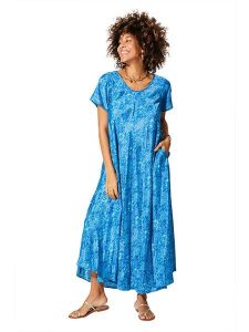 Aller Simplement Sukienka w kolorze niebieskim rozmiar: 38/40. Niebieskie sukienki Aller Simplement, bez wzorów, bez kołnierzyka, bez ramiączek, maxi. Za 65,99 zł.