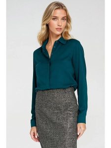 Nife Bluzka w kolorze niebieskim rozmiar: 40. Niebieskie bluzki Nife, bez wzorów, bez kołnierzyka, bez ramiączek. Za 131,12 zł.