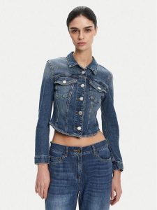 PINKO Kurtka jeansowa 104972 A2I5 Niebieski Regular Fit. Niebieskie kurtki Pinko, bez wzorów, z bawełny, bez kaptura. Za 599,99 zł.
