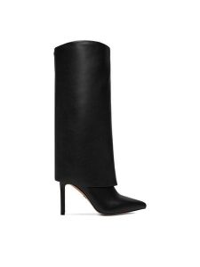 Nine West Kozaki CEO-SAIDA-01 Czarny. Czarne kozaki Nine West, bez wzorów, z materiału, bez obcasa, na szpilce, bez zapięcia. Za 359,99 zł.