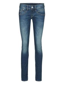 Herrlicher Dżinsy - Skinny fit - w kolorze niebieskim rozmiar: W27. Niebieskie jeansy Herrlicher, z aplikacjami, ze skóry. Za 154,07 zł.