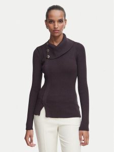Rinascimento Sweter CFM0012355003 Brązowy ciemny Slim Fit. Brązowe swetry klasyczne Rinascimento, l, z syntetyku, bez kołnierzyka. Za 519,99 zł.