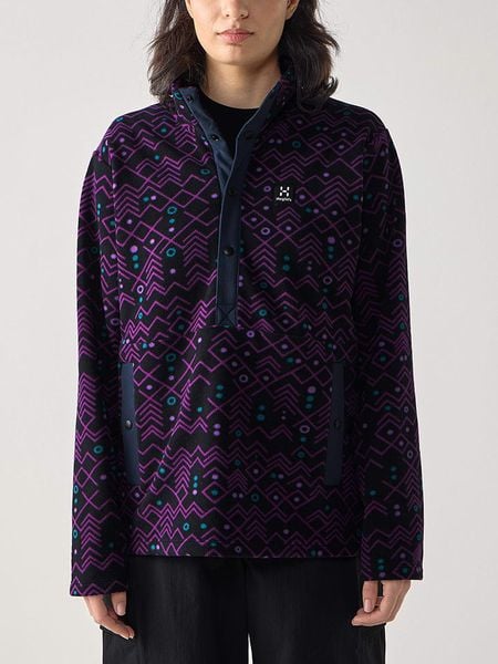 Haglöfs Bluza polarowa "Mora Mid" w kolorze fioletowo-czarnym rozmiar: M. Czarne bluzy Haglöfs, m, bez wzorów, z polaru, bez kaptura. Za 266,03 zł.