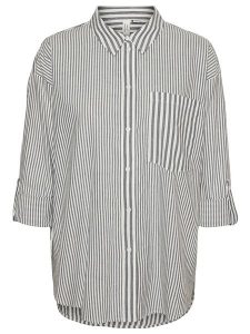 Vero Moda Bluzka w kolorze biało-szarym rozmiar: M. Białe bluzki Vero Moda, m, bez wzorów, z bawełny, bez kołnierzyka, bez ramiączek. Za 83,42 zł.