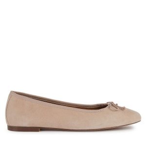 Baleriny Geox. Brązowe balerinki Geox, bez wzorów, bez obcasa, bez zapięcia. Za 269,99 zł.