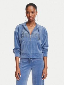 Juicy Couture Bluza Old Gothic JCWAS226333 Niebieski Slim Fit. Niebieskie bluzy Juicy Couture, s, bez wzorów, z syntetyku, bez kaptura. Za 346,99 zł.