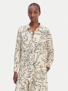 Seafolly Koszula Hothouse Flowers 55648-TO Écru Relaxed Fit. Białe koszule Seafolly, s, bez wzorów, z wiskozy, bez kołnierzyka, bez ramiączek. Za 461,99 zł.