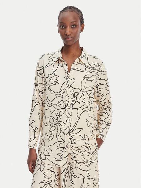Seafolly Koszula Hothouse Flowers 55648-TO Écru Relaxed Fit. Białe koszule Seafolly, s, bez wzorów, z wiskozy, bez kołnierzyka, bez ramiączek. Za 374,99 zł.