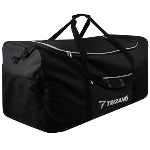 Torba Podróżna Sportowa Turystyczna 86x52x40 cm. Czarne torby podróżne i sportowe TRIZAND, bez wzorów, z gumy, do ręki, duże. Za 83,90 zł.