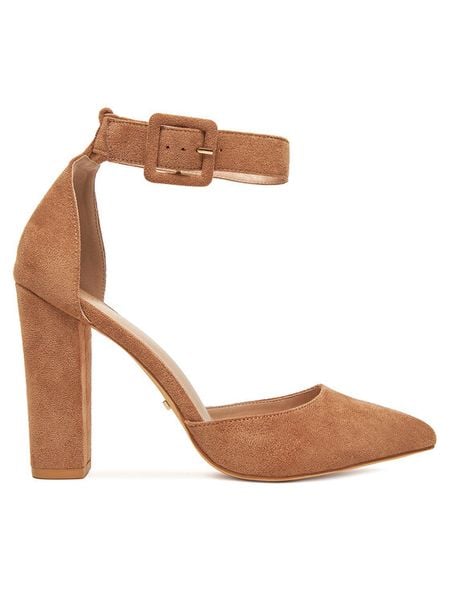 DeeZee Czółenka K539 Brązowy. Brązowe czółenka DeeZee, bez wzorów, z materiału, bez obcasa, bez zapięcia. Za 139,99 zł.