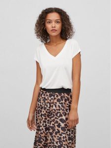 Vila T-Shirt Modala 14074847 Biały Relaxed Fit. Białe t-shirty Vila, s, bez wzorów, z syntetyku, bez kołnierzyka, bez ramiączek. Za 99,99 zł.
