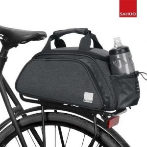 Sakwa rowerowa na bagażnik Sahoo. Szare torebki klasyczne SAHOO, bez wzorów, z poliesteru, bez dodatków. Za 169,99 zł.