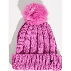 Czapka z pomponem - Fioletowy. Fioletowe czapki marki Sinsay. Za 24,99 zł.