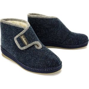 SCHAWOS 370055-5 marine, kapcie damskie. Niebieskie kapcie Schawos, bez wzorów, z wełny. Za 219,90 zł.