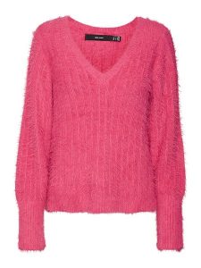 Vero Moda Sweter "Vmlapoilu" w kolorze różowym rozmiar: M. Różowe swetry oversize Vero Moda, m, bez wzorów, bez ramiączek. Za 101,23 zł.