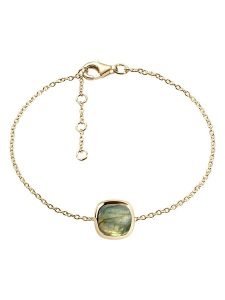 Les Petites Précieuses Pozłacana bransoletka z labradorytem rozmiar: onesize. Zielone bransoletki Les Petites Précieuses, z labradorytem, pozłacane. Za 116,45 zł.