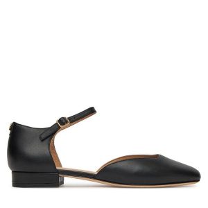 Półbuty LAUREN RALPH LAUREN. Czarne półbuty Lauren Ralph Lauren, bez wzorów, bez obcasa, na płaskiej podeszwie, bez zapięcia. Za 479,99 zł.