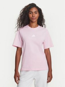 Adidas T-Shirt Essentials 3-Stripes JE1226 Różowy Regular Fit. Czerwone t-shirty ADIDAS, xl, bez wzorów, z bawełny, bez kołnierzyka, bez ramiączek. Za 99,99 zł.