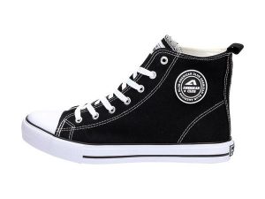 Czarne trampki damskie American Club 9120 Lh70. Czarne trampki American CLUB, bez wzorów, z materiału, bez zapięcia. Za 89,00 zł.