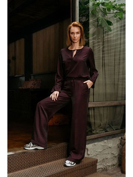 &Co Woman Spodnie "Solana" w kolorze bordowym rozmiar: XXL. Czerwone spodnie z wysokim stanem &Co Woman, bez wzorów, z materiału, z podwyższonym stanem. Za 170,07 zł.