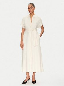 LOLA CASADEMUNT Sukienka koszulowa MS2516004 Écru Regular Fit. Sukienki LOLA CASADEMUNT, s, bez wzorów, z wiskozy, bez kołnierzyka, bez ramiączek, koszulowe. Za 659,99 zł.