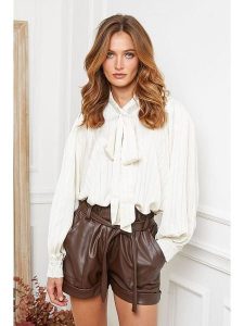 Joséfine Bluzka "Patrice" w kolorze kremowym rozmiar: L. Brązowe bluzki Joséfine, l, bez wzorów, bez kołnierzyka, bez ramiączek. Za 193,70 zł.