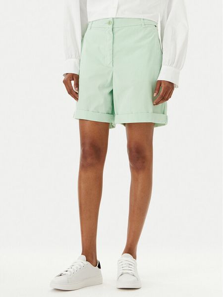 Tommy Hilfiger Szorty materiałowe WW0WW42457 Zielony Regular Fit. Zielone szorty TOMMY HILFIGER, bez wzorów, z bawełny. Za 439,99 zł.