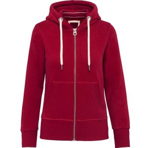 Bluza z kapturem damska Kariban Vintage. Czerwone bluzy KARIBAN, bez wzorów, z materiału, z kapturem. W wyprzedaży za 179,50 zł.