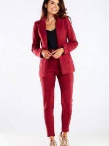 Spodnie Damskie Model A461 Bordo - awama. Chinosy Awama, bez wzorów, z elastanu. Za 256,23 zł.