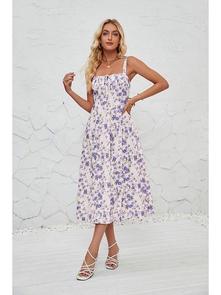Tazga Sukienka w kolorze biało-niebieskim rozmiar: 34. Białe sukienki Tazga, bez wzorów, bez kołnierzyka, bez ramiączek, maxi. Za 152,26 zł.
