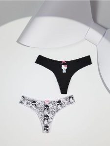 Stringi typu tanga 2 pack Hello Kitty - wielobarwny. Czerwone stringi Sinsay, bez wzorów. Za 19,99 zł.