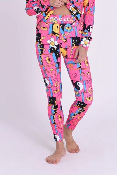 Legginsy termoaktywne – Trippy Hippy damskie. Czerwone legginsy OOSC, bez wzorów, z materiału, z podwyższonym stanem, długie. Za 269,99 zł.