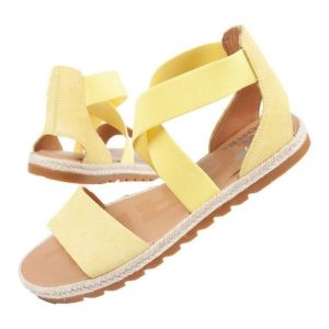 Sandały Sorel Ella Ii Sandal NL4049-757 żółte. Żółte sandały bez wzorów, z gumy, bez obcasa, bez zapięcia. Za 212,19 zł.