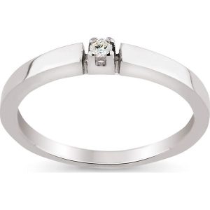 RABAT Białe Złoto Pierścionek - złoto białe 585, Brylant 0,03ct. Pierścionki marki W.KRUK. W wyprzedaży za 839,00 zł.