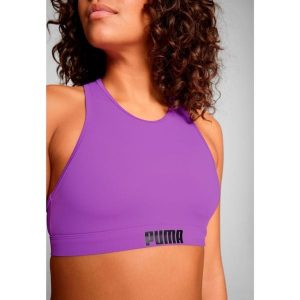 Góra od bikini Puma, racerback, fioletowym. Fioletowe bikini Puma, bez wzorów. W wyprzedaży za 156,02 zł.