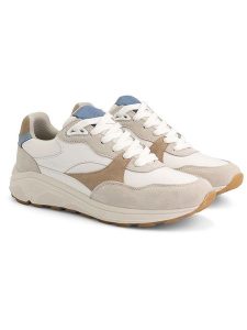 TRAVELIN' Skórzane sneakersy "Rayleigh" w kolorze biało-beżowym rozmiar: 39. Białe trampki Travelin', bez wzorów, bez zapięcia. Za 368,09 zł.