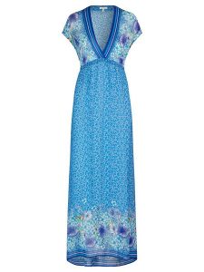 Mint & mia Sukienka w kolorze niebieskim rozmiar: 38. Niebieskie sukienki Mint & mia, bez wzorów, z wiskozy, bez kołnierzyka, bez ramiączek, maxi. Za 285,49 zł.