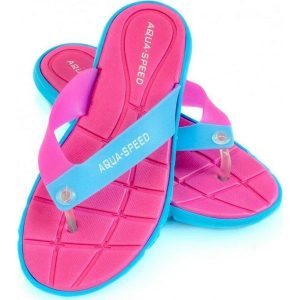 Japonki basenowe damskie Aqua Speed Bali. Czerwone klapki Aqua-Speed, bez wzorów, bez obcasa. Za 36,99 zł.