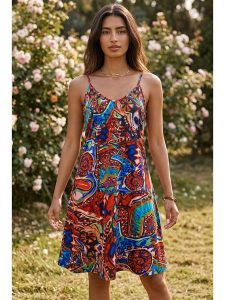 SOULSHAE Sukienka ze wzorem rozmiar: XXL/3XL. Sukienki SOULSHAE, xl, bez wzorów, bez kołnierzyka, bez ramiączek, midi. Za 119,95 zł.