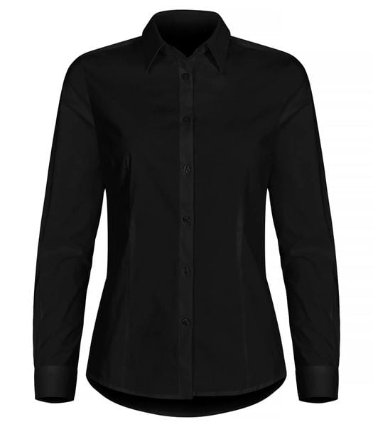 Clique Stretch Shirt L/S Women – koszula stretch z długim rękawem – Black. Czarne koszule CLIQUE, l, bez wzorów, z bawełny, bez kołnierzyka, bez ramiączek. Za 202,35 zł.